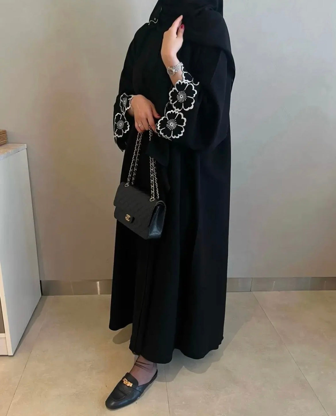 Black Embroidery Abaya
